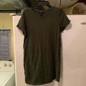 Green T-shirt dress